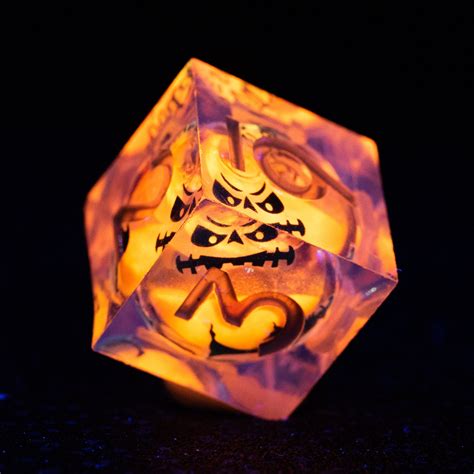 URWizards D&D Glow in the Dark Liquid Core Resin Engraved Dice Set ...