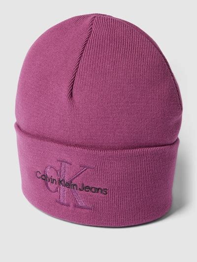 Ck Calvin Klein Beanie Met Labelstitching Model Embro In Bordeaux