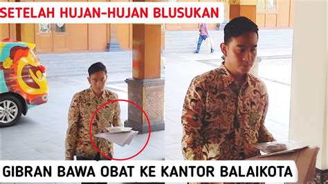 Setelah Blusukan Hujan Hujan Gibran Bawa Bekal Obat Ke Kantor