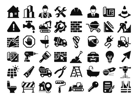 Premium Vector Construction Icon Set Isolated On White Background