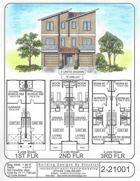 Building Designs By Stockton Plan 2 21001 Duplex House Plans