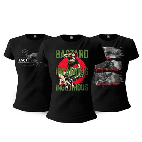 Kit 3 Camisetas Baby Look Femininas Militares Bastard Temple Tactical