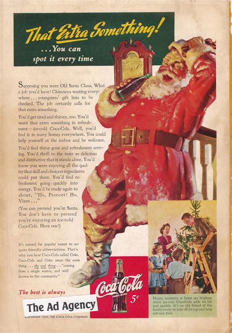 Coca Cola Santa Claus Ad Coke Vintage Christmas That Extra