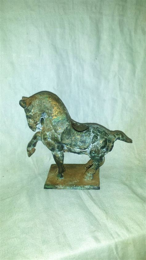 Antique Tang Horse China Cast Iron Figurinestatue