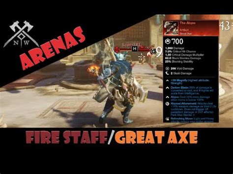 New World PvP The Abyss Artifact Fire Staff Great Axe Light Armor