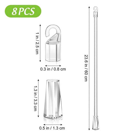 8 Pcs White Blinds Transparent Blind Wands Blind Tilt Wand Vertical