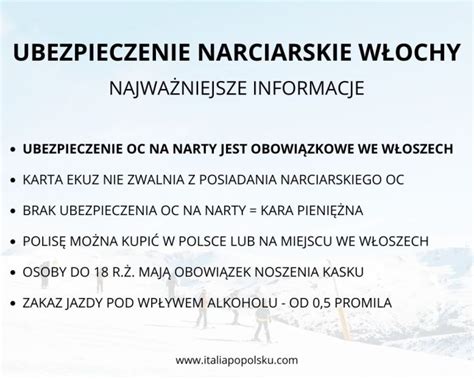 Ubezpieczenie narciarskie Włochy co obejmuje i ile kosztuje