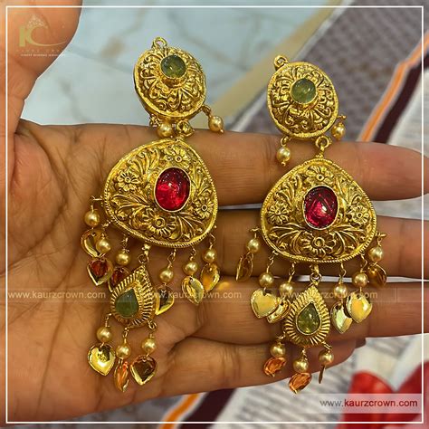 Shazmin Traditional Antique Gold Plated Earrings – KaurzCrown.com