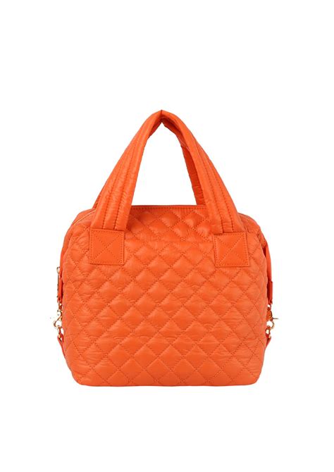 Puffy Quilted Nylon Satchel Satchel Mezon Handbags