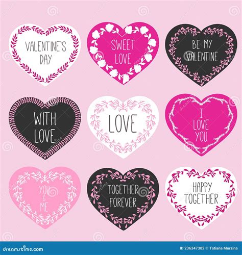 Cute Valentine Stickers With Love Design Perfect For Valentines Day