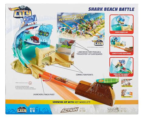 Hot Wheels City Shark Beach Battle Playset Catch Co Nz