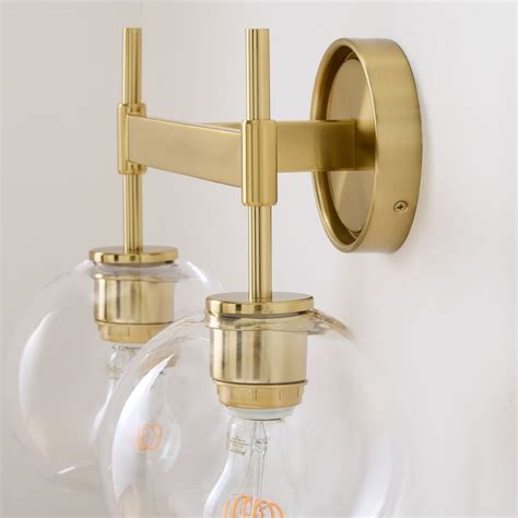 Sculptural Flat Bar 2 Light Globe Sconce West Elm