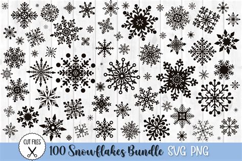 100 Snowflake Svg Bundle Snowflake Svg Snowflake Winter Etsy