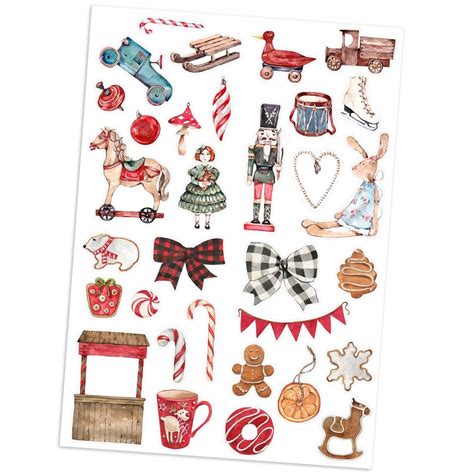 NAKLEJKI ozdobne ŚWIĄTECZNE SCRAPBOOKING Boże Narodzenie a4 32 szt N03