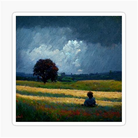 "Oil Painting Boy in Field, Looking Out" Sticker for Sale by loftzo | Redbubble