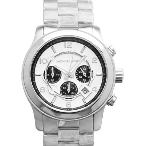 Michael Kors Runway Chronograph Silver Dial Silver Steel Strap Watch For Men