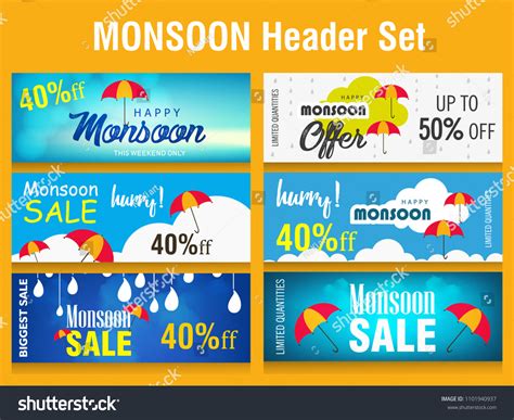 Creative Sale Banner Sale Poster Monsoon Stock Vector Royalty Free