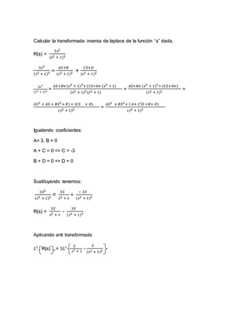 Ejercicos Transformada Laplace Pdf Descarga Gratuita