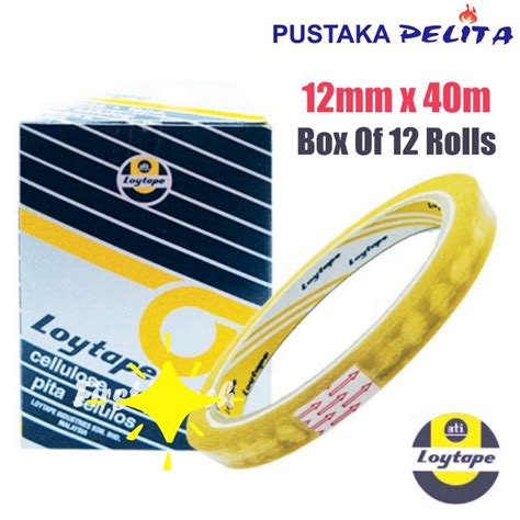 Loytape Cellulose Tape Selotape Big 12mm 18mm 24mm X 40 Yard Shopee