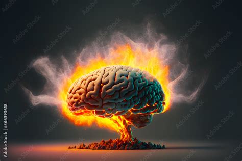 The Human Brain Is Red Hot From High Mental Activity Hot Fire Smokes