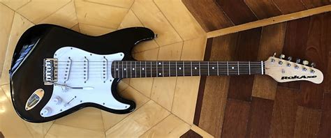 Rok Axe Stratocaster Electric Guitar In Black White Reverb