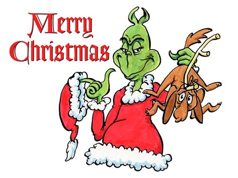 The Grinch Merry Christmas Fabric Block Ebay