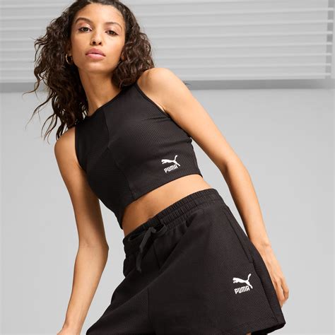 Classics Ribbed Womens Crop Top Puma Black Puma Shop All Puma Puma