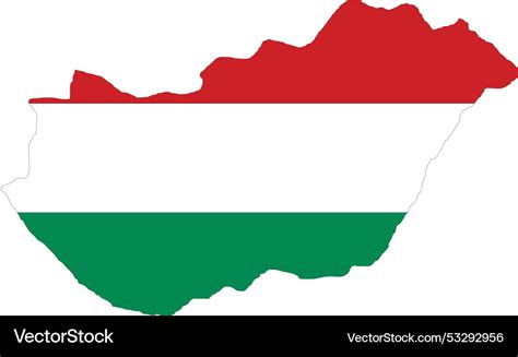 Hungary flag in map Royalty Free Vector Image - VectorStock