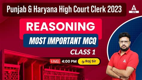 Punjab And Haryana High Court Clerk Exam Preparation Reasoning Most