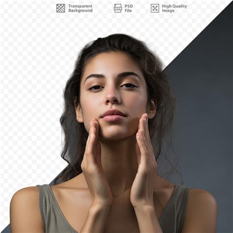 Une Femme Avec Ses Mains Sur Son Visage PSD Premium