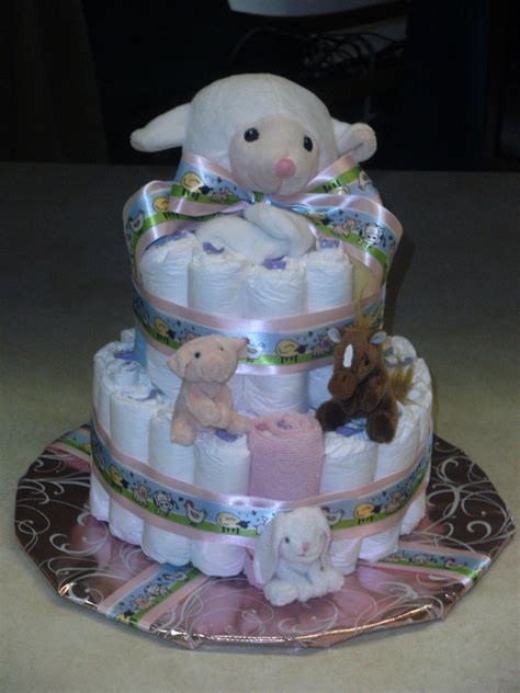 Farm Animal Diaper Cake I Made For My Friend Brandys Baby Shower