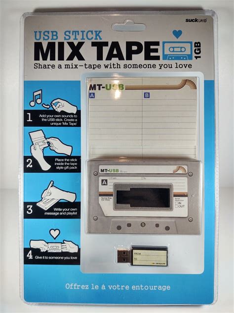 Usb Memory Stick Storage Holder Novelty Gb Mix Tape Retro Style Gift