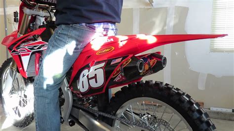 2015 Crf250r Fmf Full Titanium Carbon Exhaust First Startup Youtube