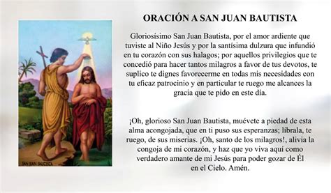 Oracion A San Juan Bautista Tarjetas Laminadas En Espanol Laminated