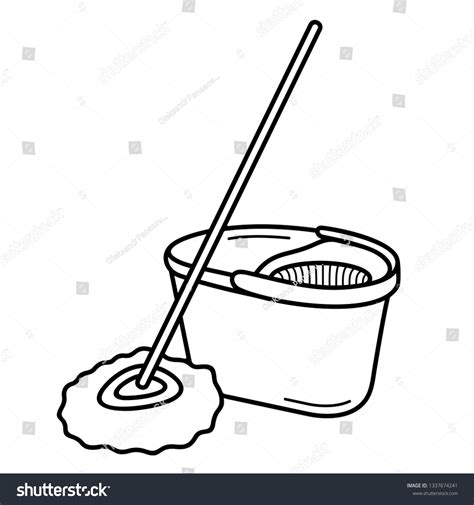 Mop And Bucket Clipart Black And White