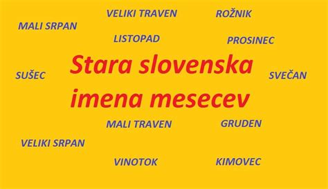 Stara Slovenska Imena Mesecev