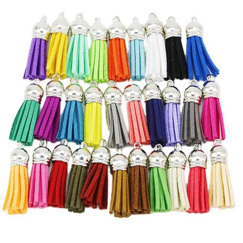 20 Pcs Lot Tassel Vintage Leather Tassels Fringe For Purl Macrame Diy Jewelry Keychain