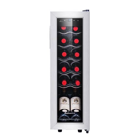 Kalamera Single Zone 12 Bottle Free Standing Compressor Wine Cooler With Glass Door Krc 12ss