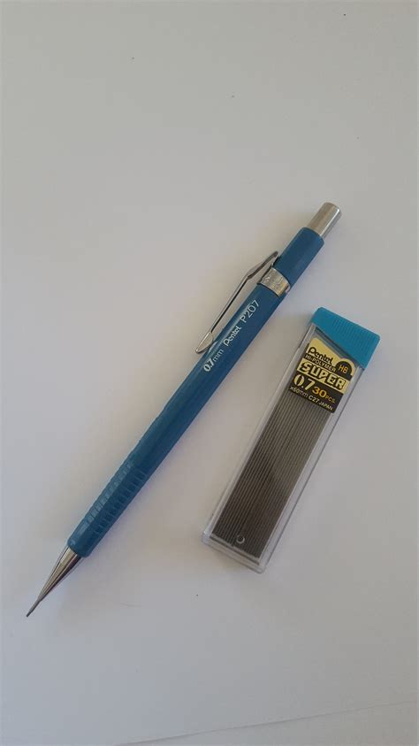 Vintage 1980s Pentel Sliding Sleeve P207 Mechanical Pencil In Blue