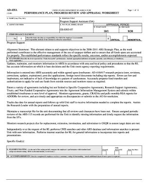 Fillable Online Afm Ars Usda Program Support Assistant GS 0303 07