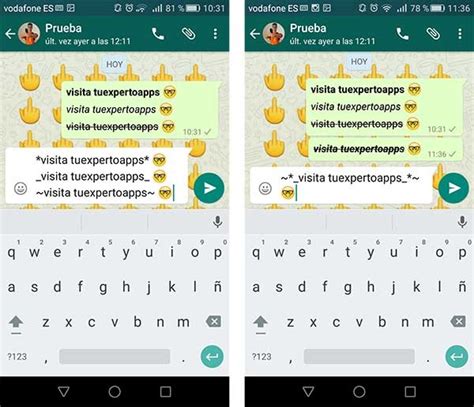 Cómo escribir en negrita cursiva o tachado en WhatsApp