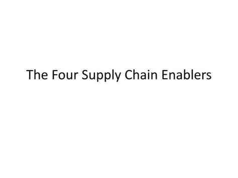 The Four Supply Chain Enablers Ppt