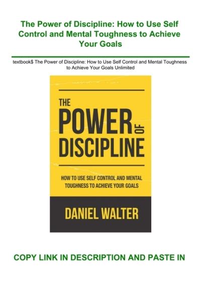 Textbook The Power Of Discipline How To Use Self Control And Mental