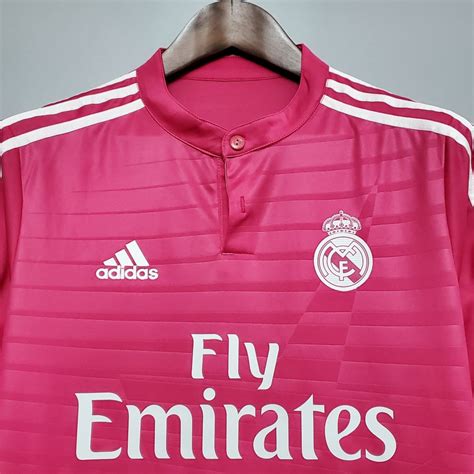 CAMISA RETRÔ REAL MADRID AWAY ROSA 2014 FUT RETRO