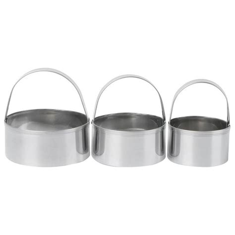 3pcs Classic Stainless Steel Round Biscuit Cutter Circle Cookie Cutters