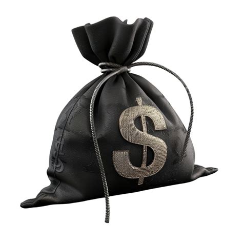 Black Money Bag Icon on Transparent Background AI-Generative 47118339 PNG