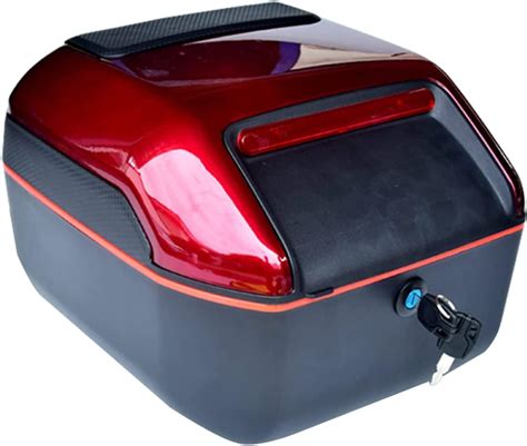 Nobrim Motorcycle Top Box Motorcycle Tail Box Lockable Scooter Luggage Durable Trunk