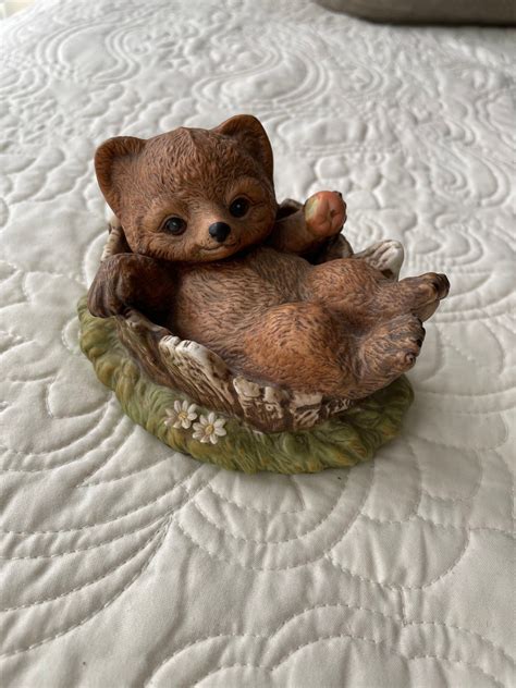 Collectible Teddy Bear Figurine Porcelain Statue By Homco Etsy New