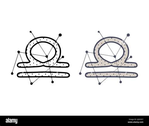 Libra Zodiac Sign Vector Illustration In Hand Drawn Style Isolated On