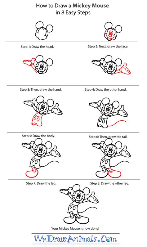 How To Draw Mickey Mouse Step By Step Drawing Guide By Dawn Dragoart